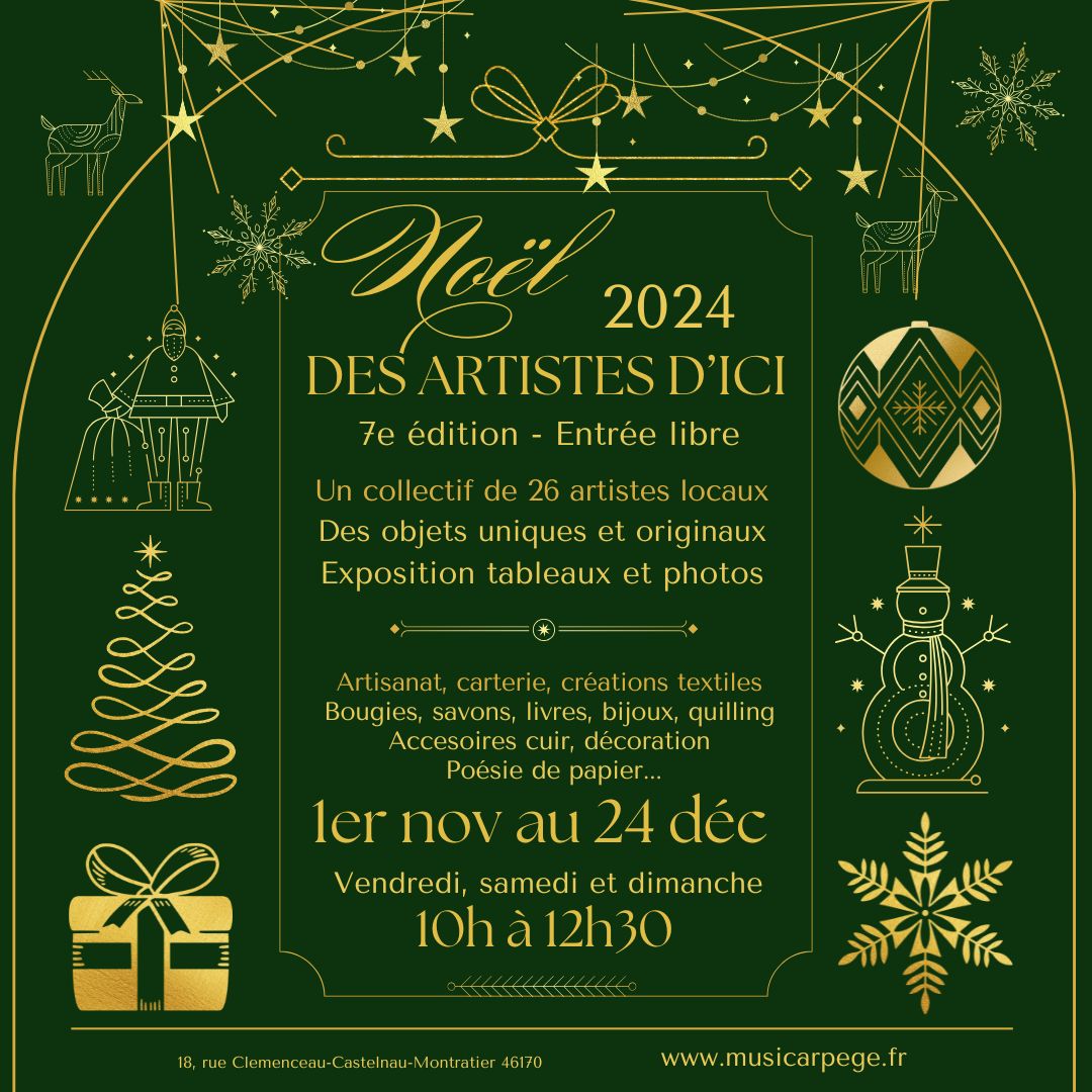 Affiche du Noël des artistes d'ici 2024